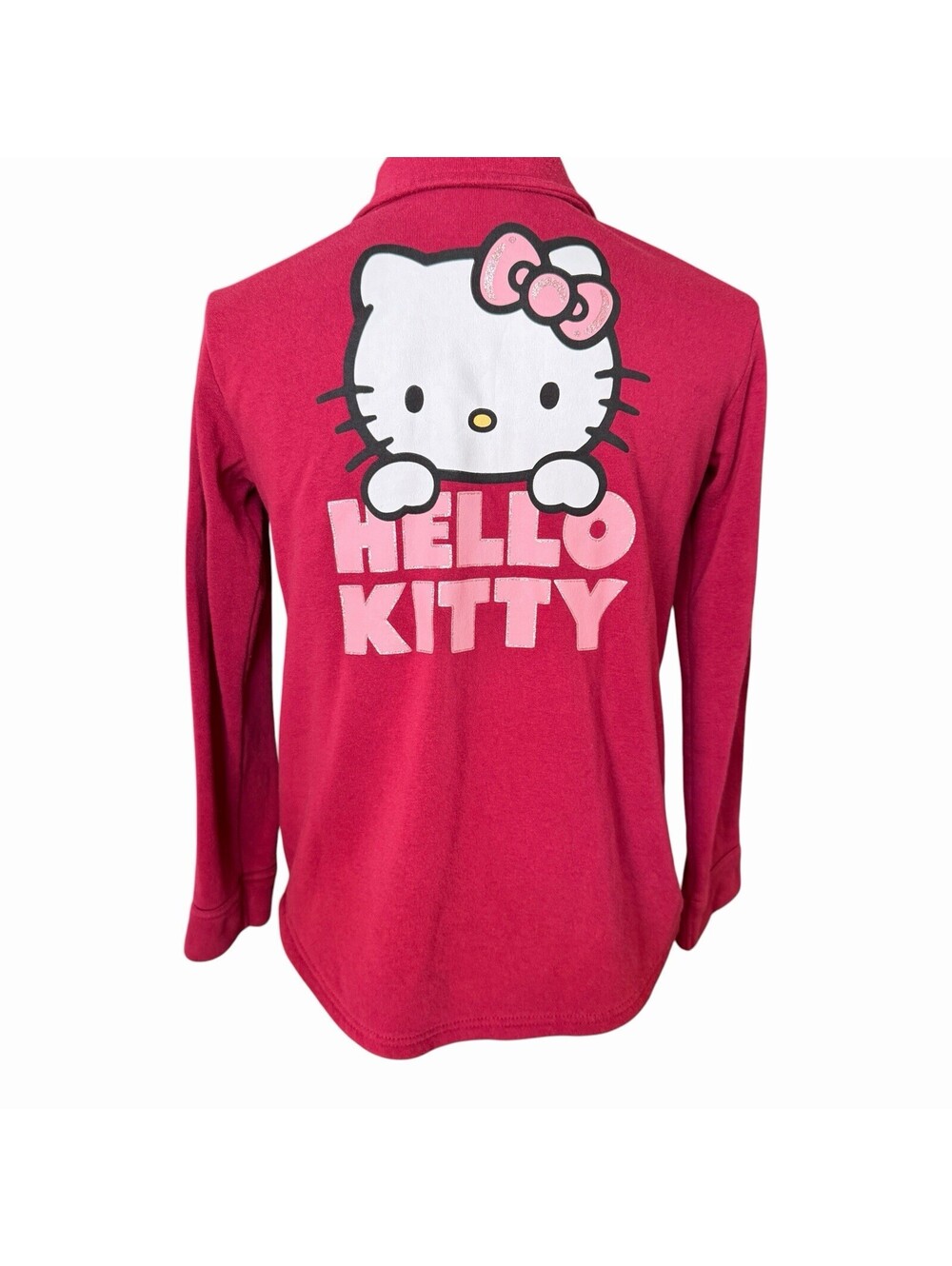Girl’s Sanrio Hello Kitty Red Fleece Button Down Fleece Shirt Jacket Shacket XL